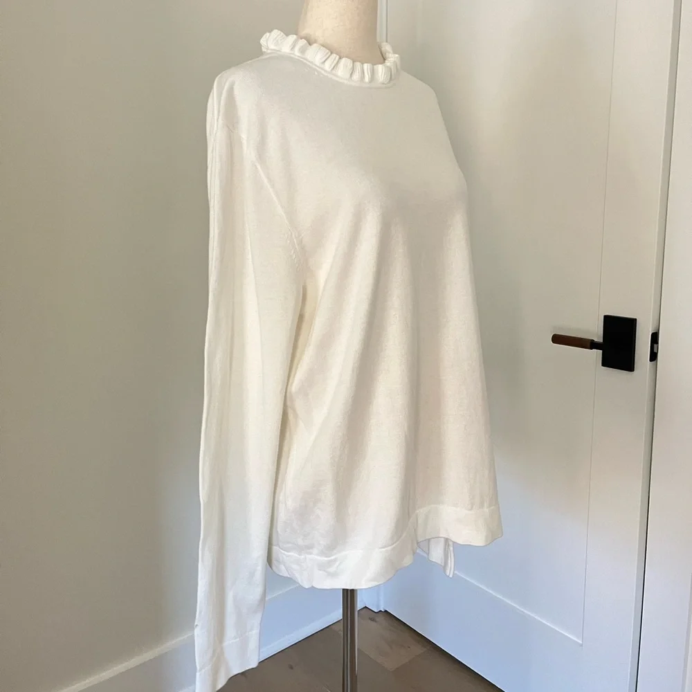 J.Crew factory 100% cotton waffle collar sweater top size XL NWT